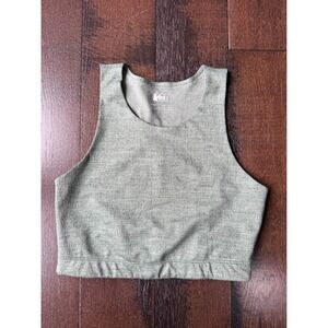 REI Co-op Womens Sage Green Heathered Active Crop Top Tank Small athletic